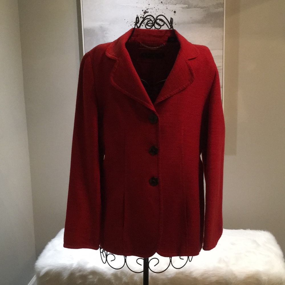 Dana Buchman Linen blend deep salmon sz 6  blazer